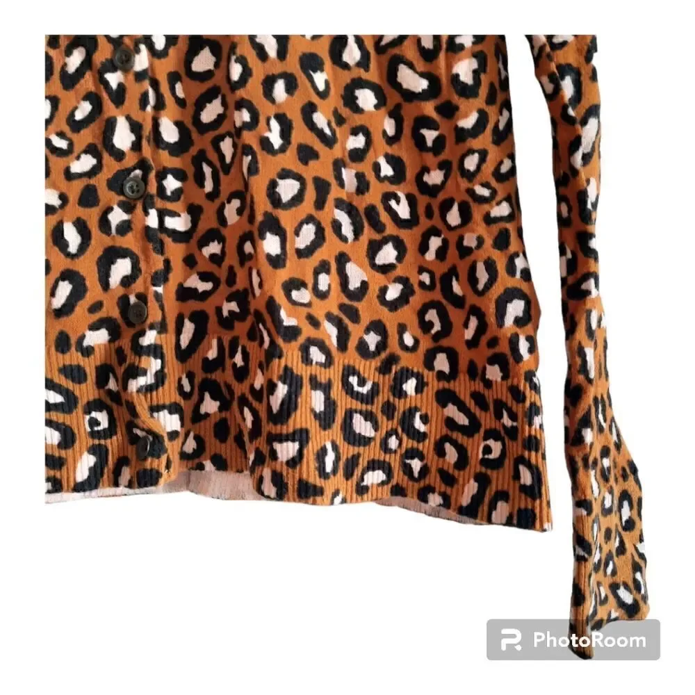 Old Navy Leopard Animal Print Cardigan Sweater